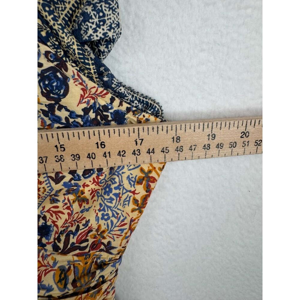 Caroline‎ Constas Floral print ruffle tiered maxi dress cottage milk maid sz M - Picture 6 of 11